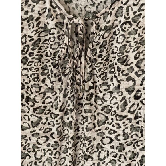 Catalina Womens Leopard Print Long Sleeve Tunic Top Sz 1X/16W Drawstring Pockets - Picture 3 of 9
